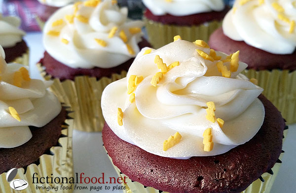 Gryffindor Red Velvet Cupcakes with Geeky Sprinkles